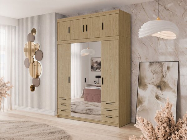 Zrcadlová skříň Melen 4D6S + nástavec, Barva: bílá 5903211470578