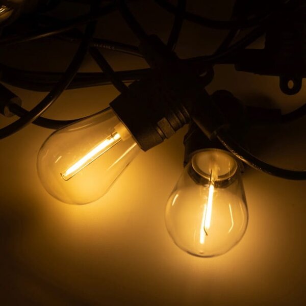 ECOLIGHT Solární zahradní girlanda LED 10 m + 10x žárovka