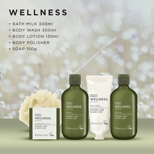 Baylis & Harding Wellness - sada péče o tělo a houbičky, v košíku, 5 ks
