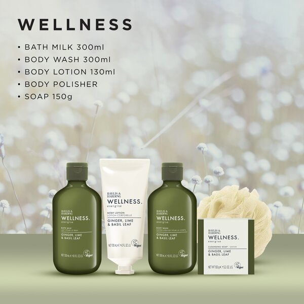 Baylis & Harding Wellness - tělových produktů a houbičky v tašce, 5 ks