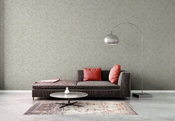 A.S. Création | Vliesová tapeta na zeď Profitex 2022 38962-4 | 0,53 x 10,05 m | zelená, bílá, metalická