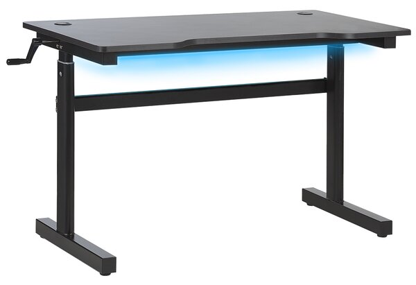 Ručně nastavitelný herní stůl DURBIN Černá 120 cm 60 cm RGB LED