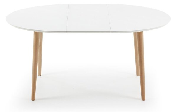 Bílý rozkládací jídelní stůl s bílou deskou 90x120 cm Oqui – Kave Home