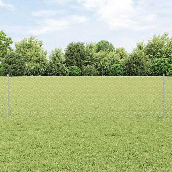 Hexagonální plot s podpěrou 10 x 0,6 m Pozinkovaná ocel 3336956