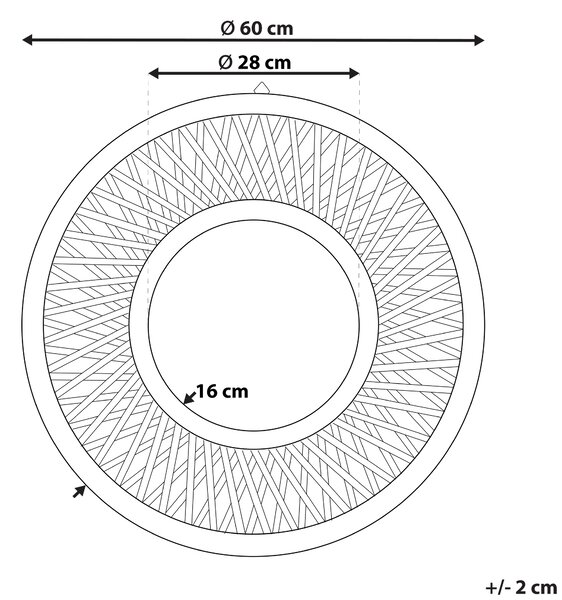 Zrcadlo BACATA 60 cm 60 cm Bambus Přírodní