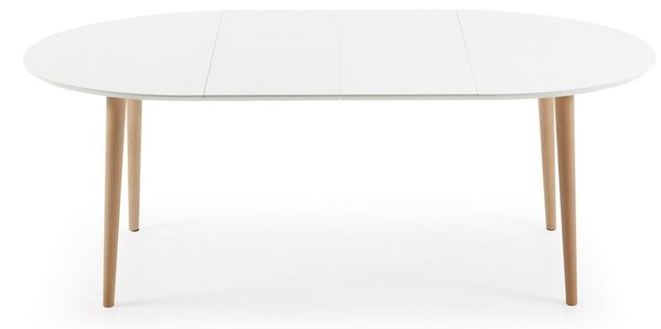 Bílý rozkládací jídelní stůl s bílou deskou 90x120 cm Oqui – Kave Home