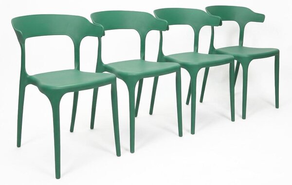 INLEA Jídelní židle 4 kusy DELANI - zelená