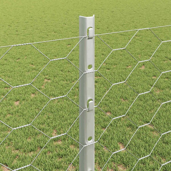 Hexagonální plot s podpěrou 10 x 1,2 m Pozinkovaná ocel 3336969