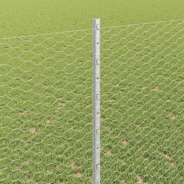 Hexagonální plot s podpěrou 10 x 1,4 m Pozinkovaná ocel 3336971