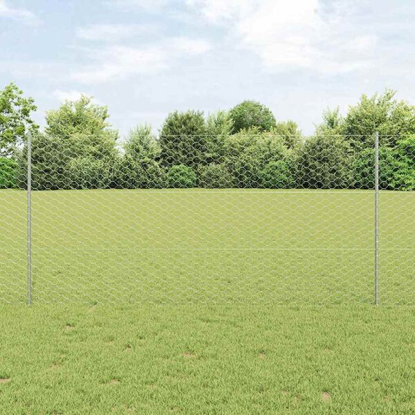 Hexagonální plot s podpěrou 10 x 1,2 m Pozinkovaná ocel 3336969
