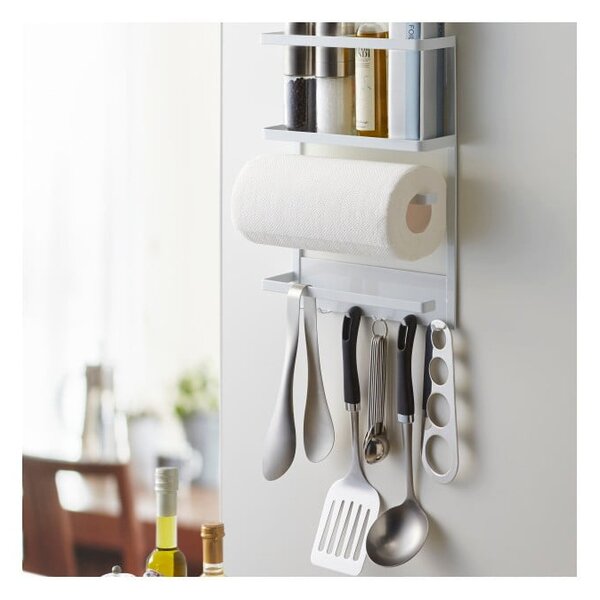 Velký bílý magnetický držák do kuchyně YAMAZAKI Tower Magnetic Side Rack