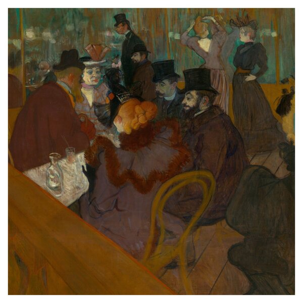 Obraz - Henri de Toulouse-Lautrec, At the Moulin Rouge, reprodukce (30x30 cm)