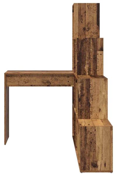 Rohový psací stůl s policí Staré dřevo 101,5 x 149,5 x 149,5 cm 3337247