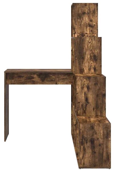 Rohový psací stůl s policí Kouřový dub 101,5 x 149,5 x 149,5 cm 3337245