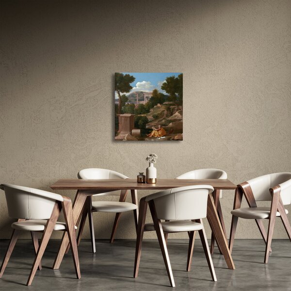 Obraz - Nicolas Poussin, Landscape with Saint John on Patmos, reprodukce (30x30 cm)