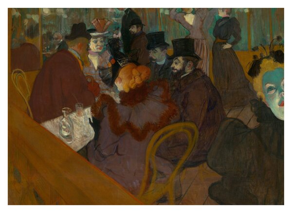 Obraz - Henri de Toulouse-Lautrec, At the Moulin Rouge, reprodukce (70x50 cm)