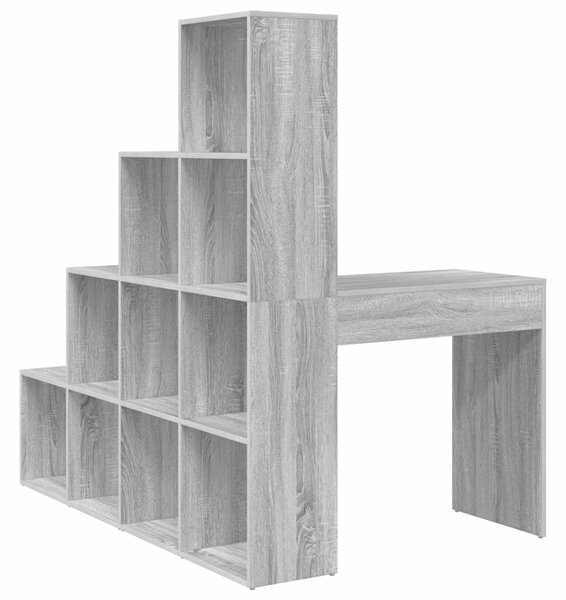 Rohový psací stůl s policí Šedá Sonoma 101,5 x 149,5 x 149,5 cm 3337246