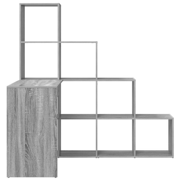 Rohový psací stůl s policí Šedá Sonoma 101,5 x 149,5 x 149,5 cm 3337246
