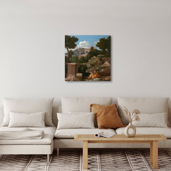 Obraz - Nicolas Poussin, Landscape with Saint John on Patmos, reprodukce (30x30 cm)