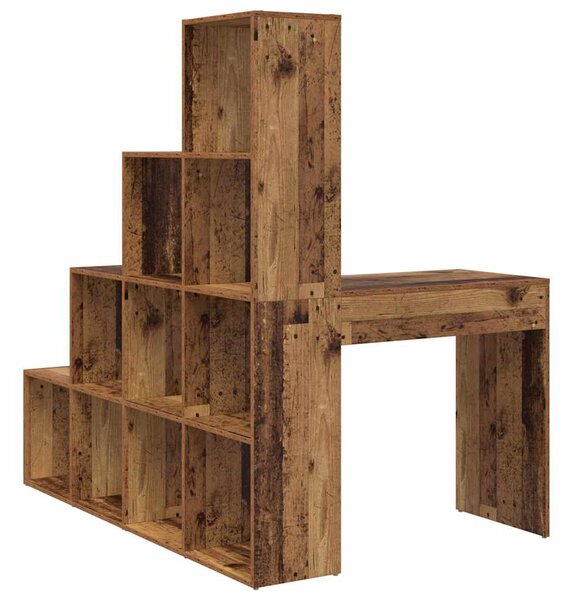 Rohový psací stůl s policí Staré dřevo 101,5 x 149,5 x 149,5 cm 3337247