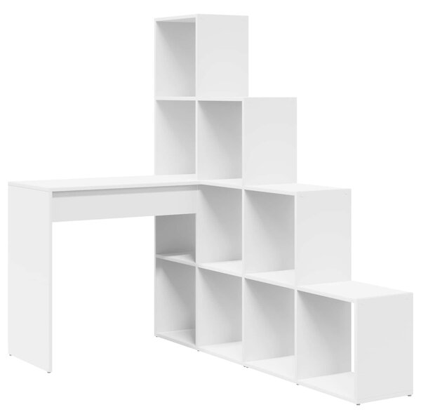 Rohový psací stůl s policí Bílá 101,5 x 149,5 x 149,5 cm 3337241