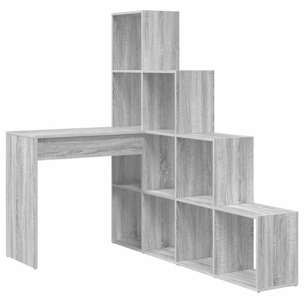 Rohový psací stůl s policí Šedá Sonoma 101,5 x 149,5 x 149,5 cm 3337246