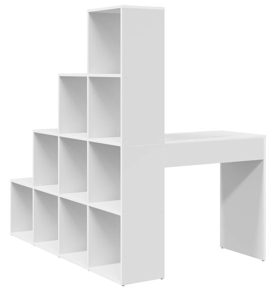 Rohový psací stůl s policí Bílá 101,5 x 149,5 x 149,5 cm 3337241