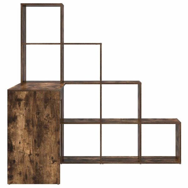 Rohový psací stůl s policí Kouřový dub 101,5 x 149,5 x 149,5 cm 3337245
