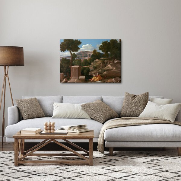 Obraz - Nicolas Poussin, Landscape with Saint John on Patmos, reprodukce (70x50 cm)