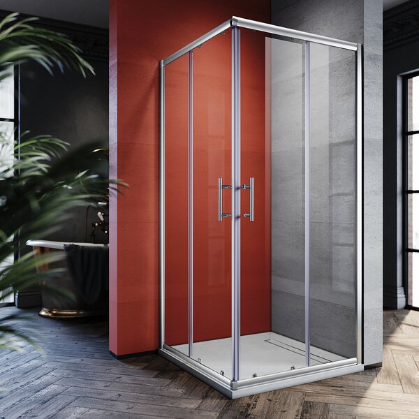SONNI rohový sprchový kout Sprchové kouty rohový vstup dvojité posuvné dveře sprchový kout 70x70cm, ESG sklo funkce rychlého uvolnění ochrana proti stříkající vodě, výška 195cm