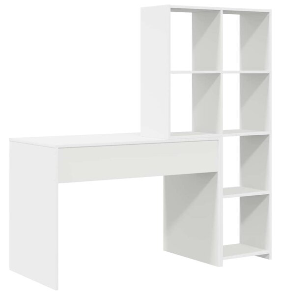 Stůl s policí Bílá 138,5 x 55 x 143 cm Kompozitní dřevo 3337249