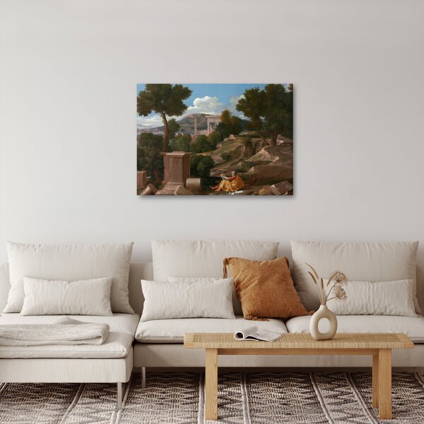 Obraz - Nicolas Poussin, Landscape with Saint John on Patmos, reprodukce (70x50 cm)