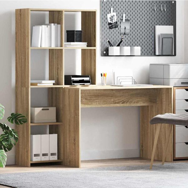 Stůl s policí Sonoma dub 138,5 x 55 x 143 cm Kompozitní dřevo 3337251