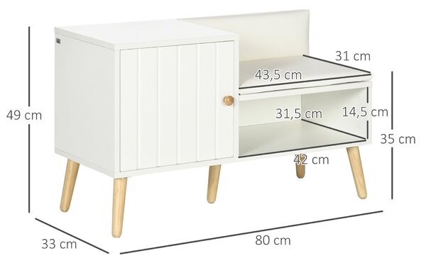 HOMCOM Botník S Lavicí A Poličkou Pro 4 Páře Bot S Polstrovaným Sedákem, 80x33x49 cm, Bílá | Aosom