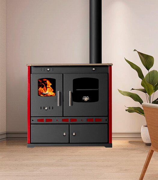 P. Eco LUX Bordo - litinová kamna na dřevo o výkonu 7,38 kW