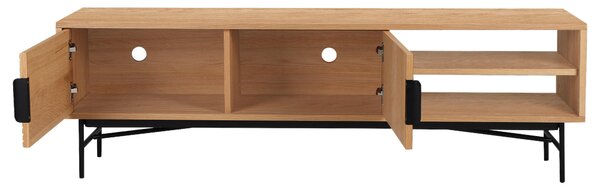 NÍZKÁ KOMODA, dub, černá, barvy dubu, 160/50/40 cm home24 - Komody z masivu, Online Only