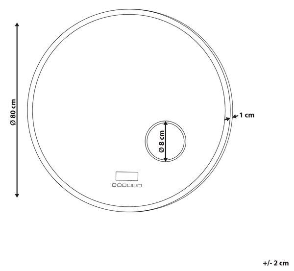 LED koupelnové zrcadlo FIXIN 80 cm 80 cm s reproduktorem Bluetooth Stříbrná