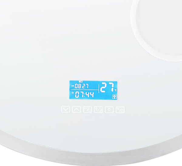 LED koupelnové zrcadlo FIXIN 80 cm 80 cm s reproduktorem Bluetooth Stříbrná