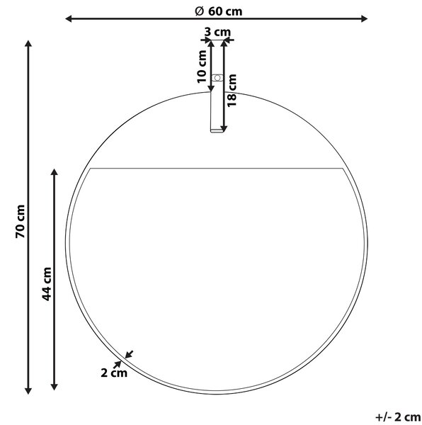 Zrcadlo GURS 60 cm 60 cm Kov Zlatá