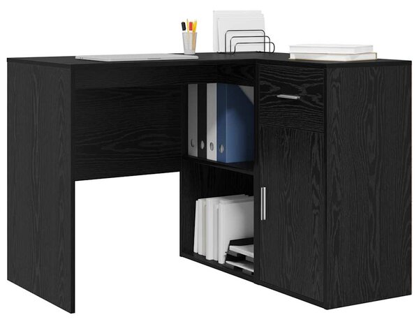 Rohový psací stůl se zásuvkou Černý dub 102 x 88 x 75 cm 3337274