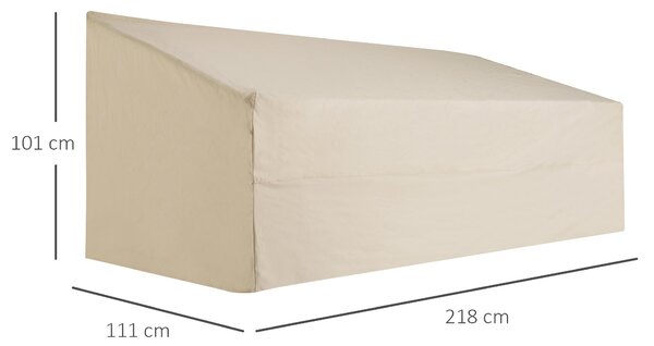 Ochranný obal Outsunny v béžové barvě pro 3-místnou lavičku 218x111x63/101 cm Vodotěsný obal na zahradní nábytek, terasové sofa, stůl, židle nebo gril