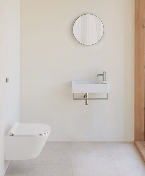 GSI Sapho, KUBE X keramické umyvadlo 50x25 cm, umyvadlová baterie vpravo, bílá ExtraGlaze