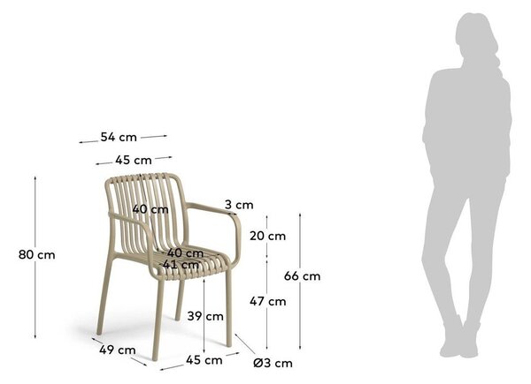 Béžová plastová zahradní židle Isabellini – Kave Home