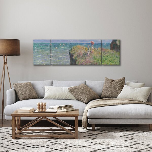Obraz - Claude Monet, Cliff Walk at Pourville, reprodukce (170x50 cm)