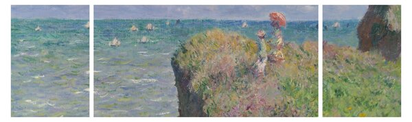 Obraz - Claude Monet, Cliff Walk at Pourville, reprodukce (170x50 cm)