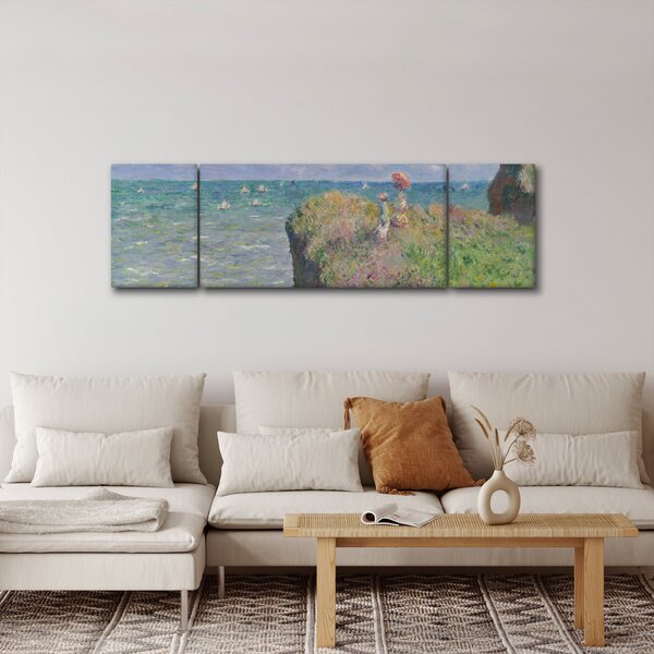 Obraz - Claude Monet, Cliff Walk at Pourville, reprodukce (170x50 cm)