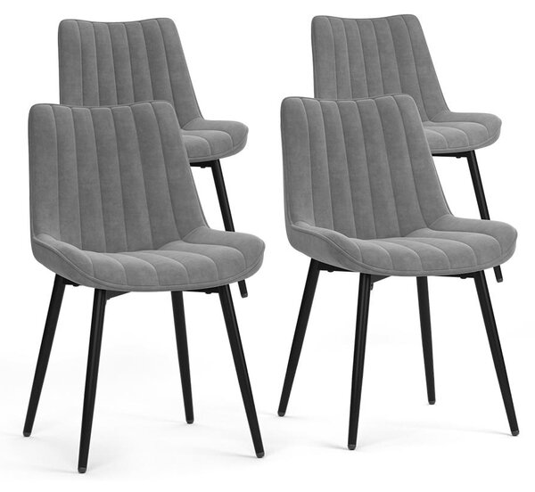 Židle jídelny Vicco Ravlo Šedá/Černá 51 x 57 cm Sada 4 kusů, Model 61390