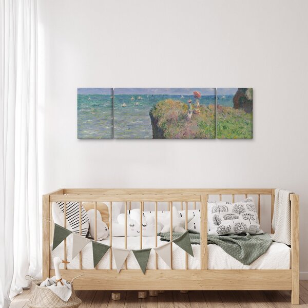 Obraz - Claude Monet, Cliff Walk at Pourville, reprodukce (170x50 cm)