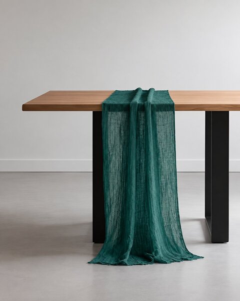 Stolní běhoun 90 × 340 cm – láhevově zelená