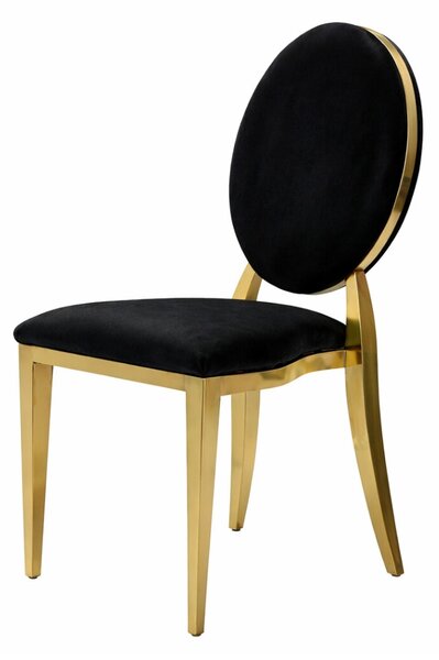 Americká svatební židle Glamour O-back, černá